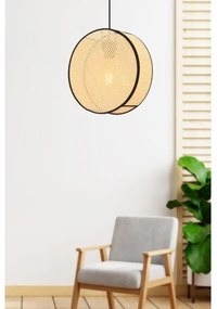 Lampada a sospensione con cavo BIG DRUM 1xE27/60W/230V beige/nero