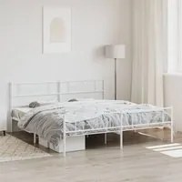 Giroletto con Testiera e Pediera Metallo Bianco 180x200 cmcod mxl 102723