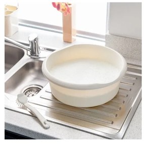 Lavorazione rotonda in plastica color crema, ø 34 cm - Addis