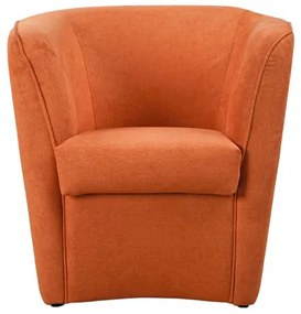 Poltrona moderna arancio in tessuto antimacchia imbottita