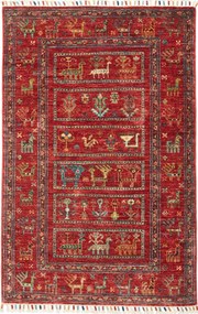 Samarkand Tappeto 120 x 80 Rosso (Pakistan) Annodato A Mano