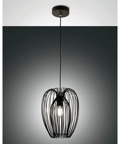 Lampadario Moderno Camp nero paralume nero E27 LA MIA LUCE