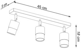 Sollux SL.1071 - Faretto NERO 3xGU10/40W/230V nero/oro