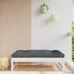 Poggiapiedi Da Giardino 120x80 Cm Legno Massello Di Pino Bianco /