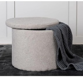 Pouf Dunken 51x51x43 Cm Pelliccia Grigio /