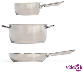 Livoo Set di Pentole 5 pz in Acciaio Inox Argento