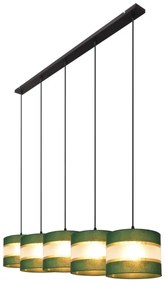 Lampadario a sospensione con filo HELEN 5xE27/15W/230V verde/oro