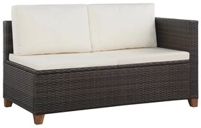 Set divani da giardino 4 pz con cuscini in polyrattan marrone