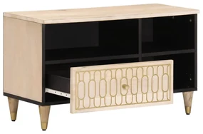 Mobile porta tv 80x33x46 cm in legno massello di mango