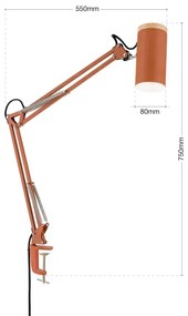 Orion - Lampada da tavolo con morsetto GILI 1xE27/40W/230V color mattone