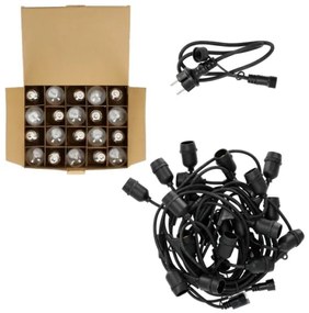 Catena decorativa da esterno LED BAJA ST64 20xE27/1W/230V 10,9m IP44 bianco caldo