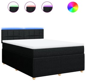 Giroletto a molle con materasso nero 140x190 cm in tessuto