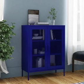 Armadietto Blu Marino 80x35x101,5 Cm İn Acciaio /