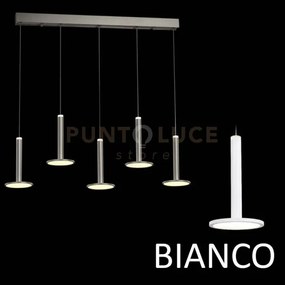 Lampadario led lineare a 5 pendenti tua md17033012-5bwh bianco