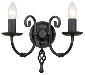 Applique Classica Artisan Acciaio Nero 2 Luci E14