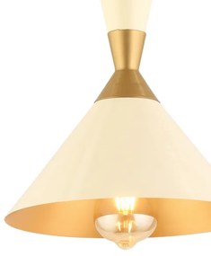 Lampadario a sospensione con cavo MONZA 1xE27/40W/230V Ø 25 cm crema/oro