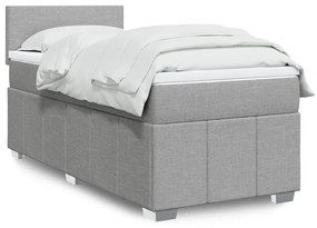 Giroletto A Molle Con Materasso Grigio Chiaro 90x200 Cm Tessuto /