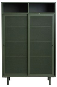 Armadietto in verde scuro in metallo con ante scorrevoli 90x140x40 cm Veep – Unique Furniture