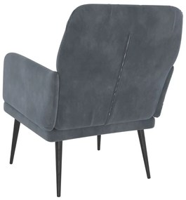 Poltrona grigio scuro 62x79x79 cm velluto