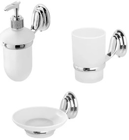 Set accessori a muro 3 pezzi in acciaio cromato viti incluse Facile