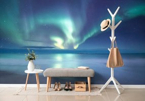 Carta da parati autoadesiva – Aurora boreale sull'oceano