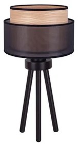 Duolla - Lampada da tavolo WOOD BOHO 1xE27/15W/230V diametro 25 cm nero/beige