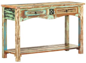 Tavolo Consolle 120x40x75 Cm İn Legno Massello Di Recupero /