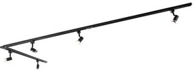 Sistema di illuminazione a binario moderno con 5 faretti nero 1 fase - Iconic Jeany