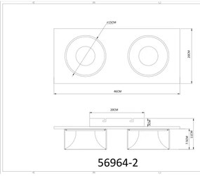 Globo 56964-2 - Plafoniera LED RAYMOND LED/24W/230V 3000K 46x20 cm ottone