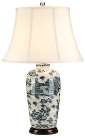 Lampada Da Scrivania Contemporanea Blue Traditional Porcellana Blu 1 Luce E27