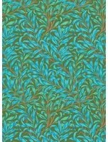 Morris & Co Carta da parati Willow Bough - Olive/ Turquoise
