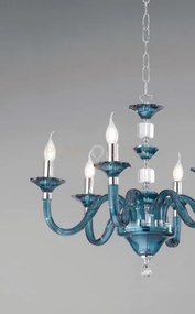 Lampadario gala 8 luci attacco e14 ottanio e cromo d.82cm