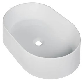 Lavabo da appoggio COVER ovale piletta non inclusa in ceramica L 60 x H 11.5 x P 40 cm bianco satinato piletta non inclusa