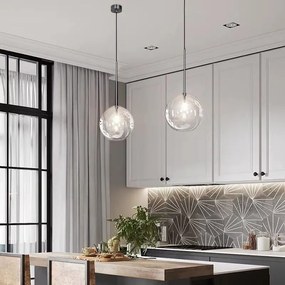 Lampada da soffitto a sospensione con sfera di vetro 20cm APP1685-1CP