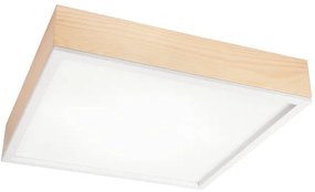 Plafoniera NATURAL SQUARE 4xE27/15W/230V 48x48 cm pino/bianco