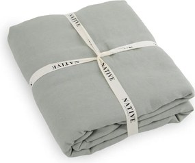 Set copripiumino e federa verde polveroso in lino per letto matrimoniale 200x200 cm Stone – Native Natural