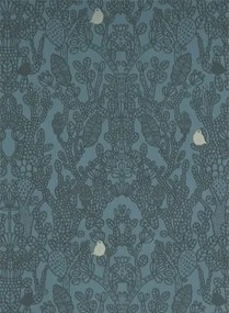 Majvillan Carta da parati Amelie - Petrol/ Soft Black
