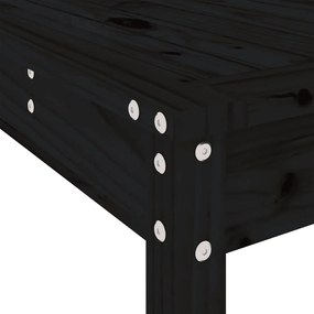 Set Bar da Giardino 7 pz Nero in Legno Massello di Pino