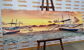 Stampa su tela – Barche al tramonto