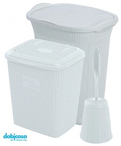 Set Bagno "Linea Violet 2.0" 3 Pezzi in Plastica Colore Bianco