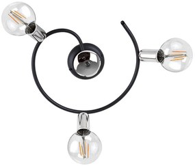 Plafoniera design Betty nero IP20, 3XE27