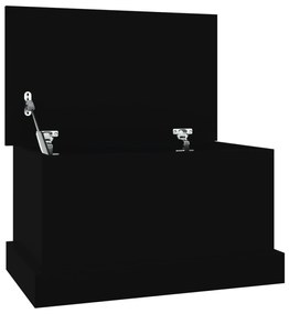 Contenitore portaoggetti nero 50x30x28 cm legno multistrato