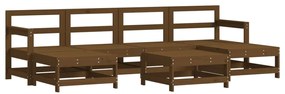 Set salotto da giardino 7 pz miele in legno massello di pino