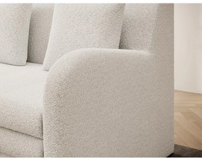 Divano bianco allungabile/con contenitore e rivestimento in bouclé 130 cm Ario – ELTAP