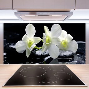 Pannello retrocucina Fiore di orchidea bianca 100x50 cm