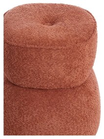 Sgabello in tessuto bouclé arancione Leyla - Light &amp; Living