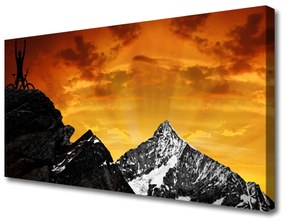 Foto quadro su tela Paesaggio di montagne 100x50 cm