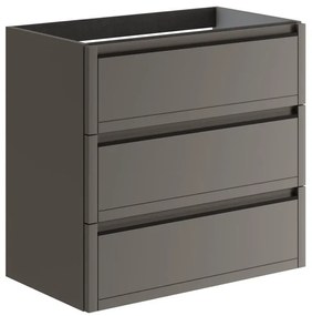 Mobile da bagno sotto lavabo TRATTO grigio opaco L 79.5 x H 78 x P 45.5 cm 3 cassetti, lavabo non incluso