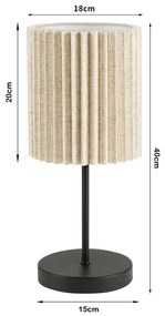 Brilagi - Lampada da tavolo NORDIC WAVE 1xE27/15W/230V lino/nero