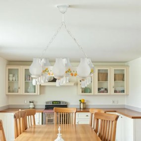 Brilagi - Lampadario a catena QUEEN 6xE14/40W/230V faggio/crema